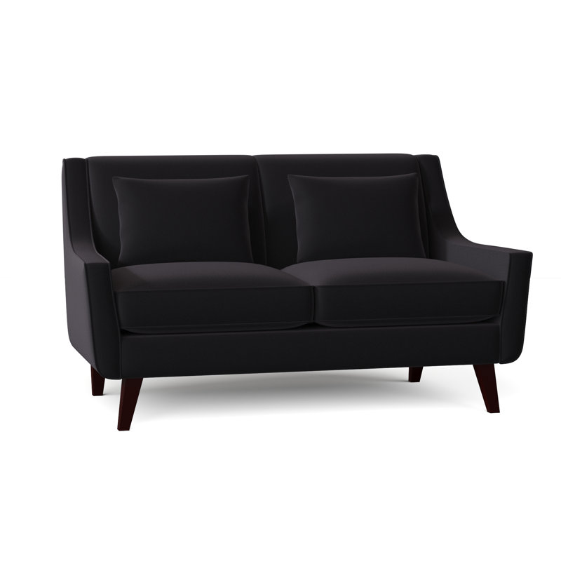 Gros Upholstered 61'' Loveseat, Bella Ink Performance Velvet
