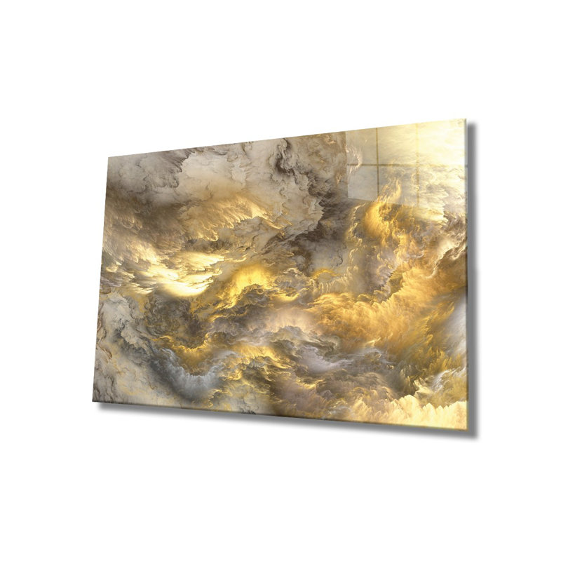 Élégante peinture décorative en verre trempé 18,1 po x 28,3 po | 100% verre trempé, épaisseur: 0,16 pouce | Superbe œuvre d'art pour la décoration intérieure, le salon et les espaces de bureau, durable et facile à nettoyer