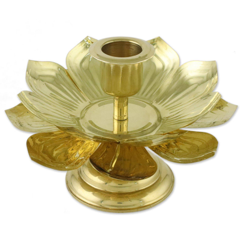 Chandelles lumineux lotus en laiton
