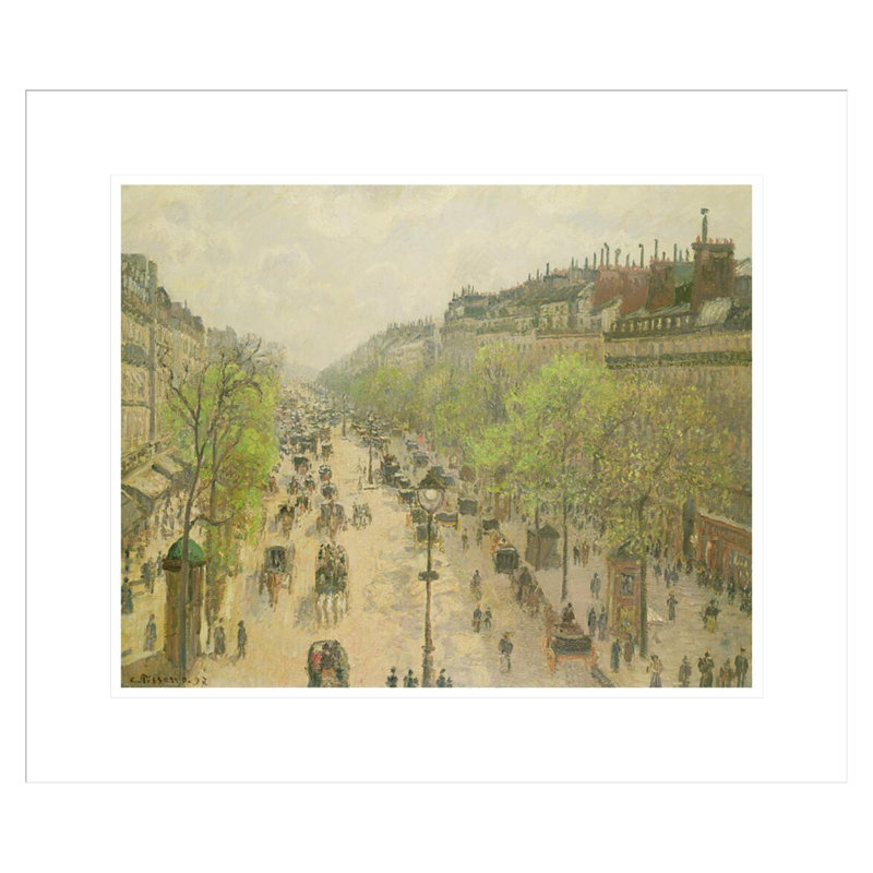 «Boulevard Montmartre Morning Gray Day» par Camille Pissarro, impression giclée sur cadre, H 17,75 po x l 20,81 po
