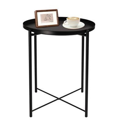 Table de bout en métal blanc pour le salon, la chambre, le balcon et le bureau