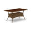 Ensemble de 7 pièces de meubles de patio en osier pour l'extérieur comprenant une table de bistro rectangulaire avec plateau en verre et 6 fauteuils de balcon avec coussin, brun-132378671-48146068
