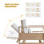 Chaise longue extensible en bois massif avec coussin lombaire de 37,75 po de largeur Darren-824127570