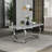 Dining Table Set With 6 Boucle Dining Chairs-698894756