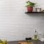 Rattan 1x4 Polished Thassos Marble Mosaic Tile