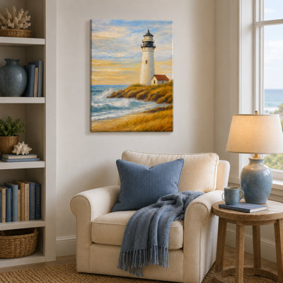 «Morning Light» - reproduction sur toile de planche de bois phare côtier
