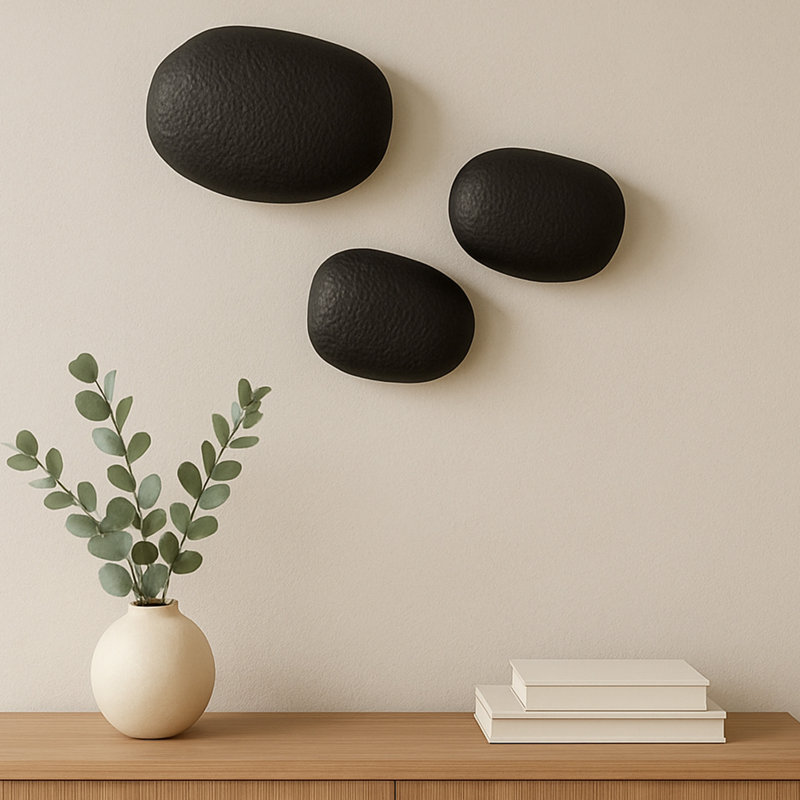 Ensemble de 3 sculptures murales bretonnes en aluminium breton