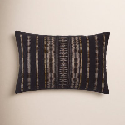 Taren Embroidered Cotton Lumbar Pillow Cover