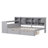 Glyn L-Shaped Wooden Daybed with Desk, Bookshelf & 2 Drawers
