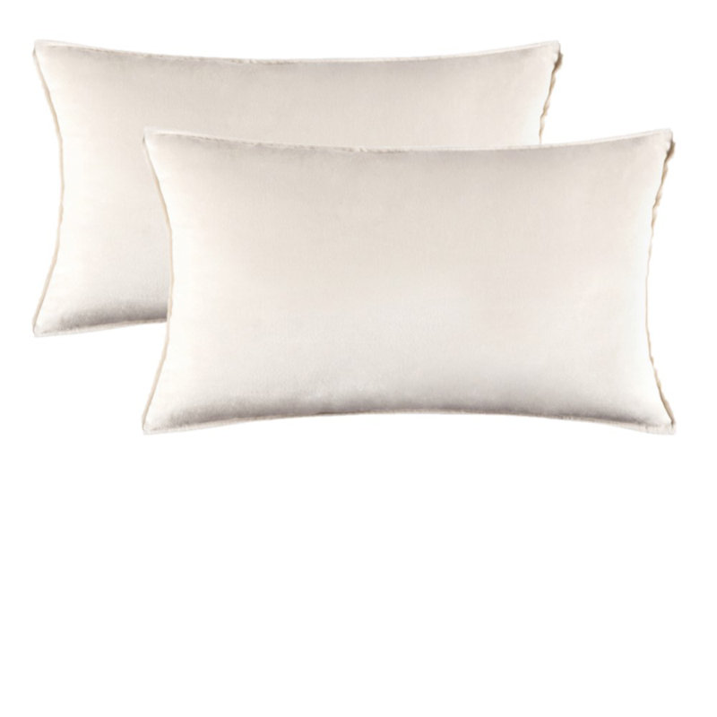 Housse de coussin carré en velours, Blanc, Housse de coussin seulement - sans coussin
