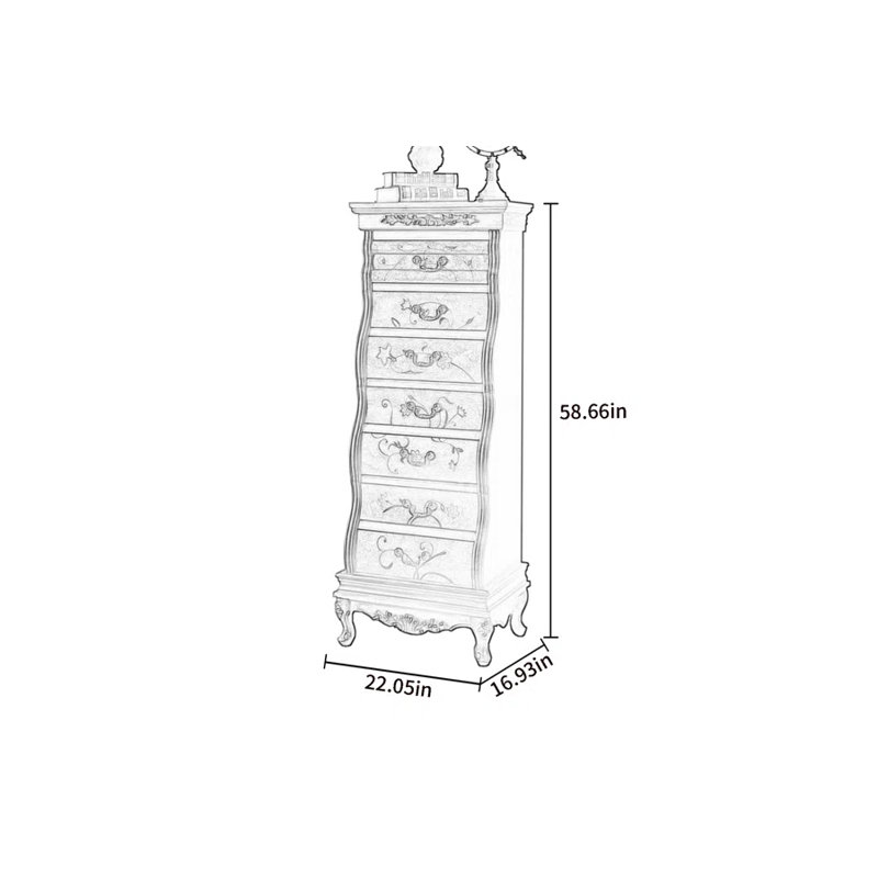 Commode murale en bois massif peint