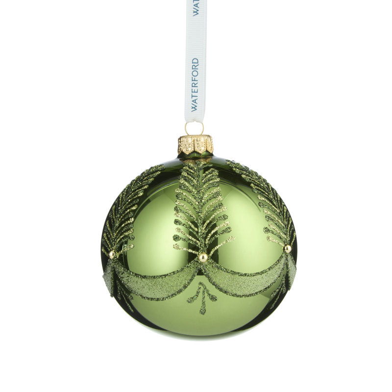 Waterford Holiday Heirlooms Blue Bauble Ornament, Green