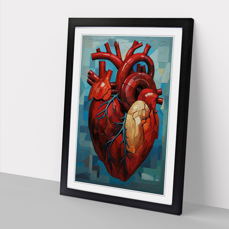 Single Picture Frame Print on Wood, 64cm H x 46cm W, Black Framed