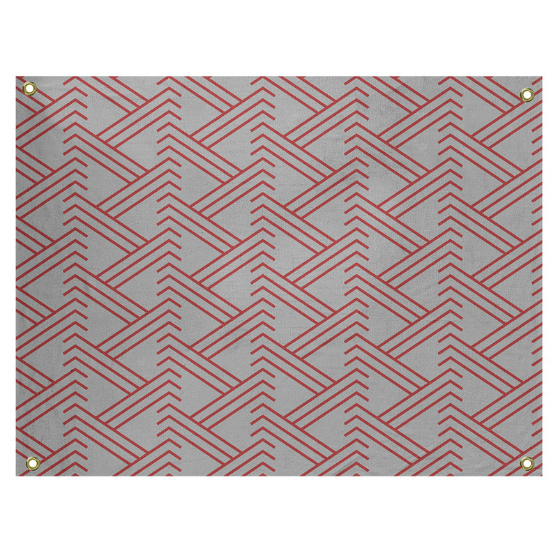 Tapisserie, H 26 po x l 36 po, Gris/rouge