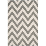 Krystyna Chevron Handmade Tufted Wool Grey/Ivory Area Rug