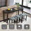 Ensemble de table de bar 4 pièces avec prise de courant, ensemble de table de bar avec chaises, table de bar avec tabourets, table de canapé avec 3 tabourets rembourrés, pour le salon, la salle à manger-1105680370-1105680368