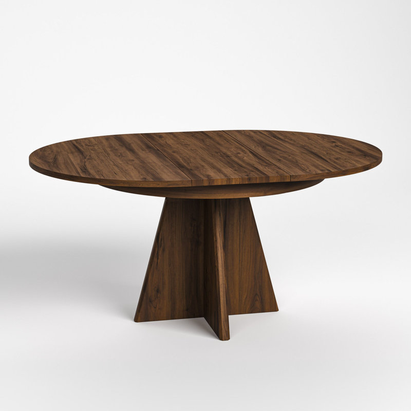 Saranac Round Walnut Wood Dining Table