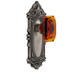 Grandeur Grande Victorian Plate Privacy with Baguette Crystal Door Knob