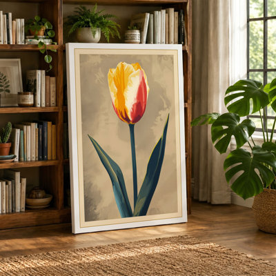 Centered Tulip Botanical - Wrapped Canvas
