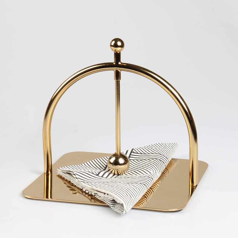 Gold Alloy Modern Napkin Holder for Dining Table