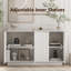 Buffet moderne avec rangement, grand buffet cannelé avec tablettes réglables Modern-132448617