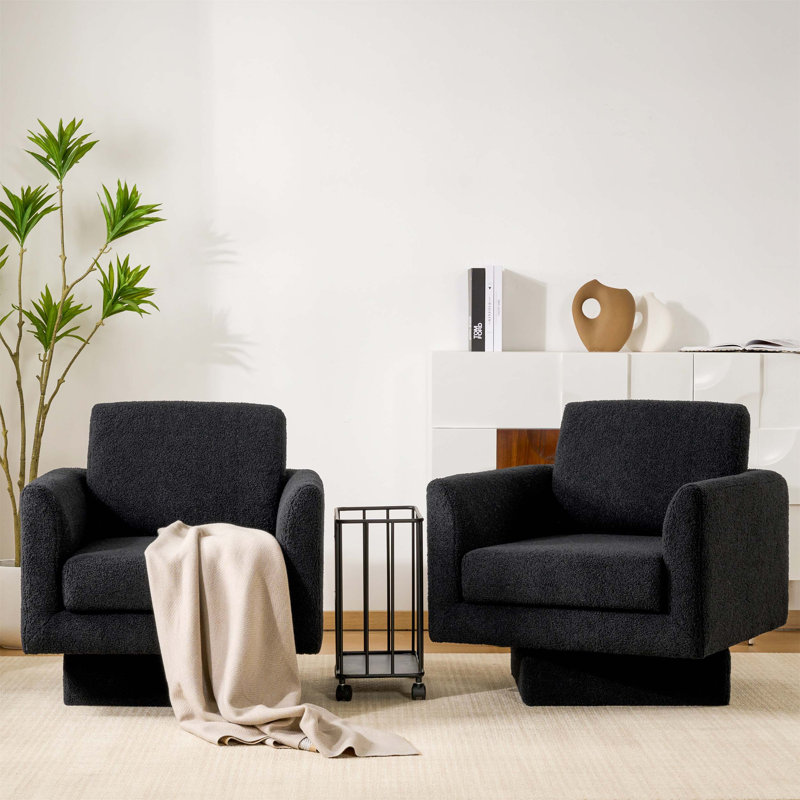 Ensemble de chaises d'appoint pivotantes 360 ° Modern, Noir