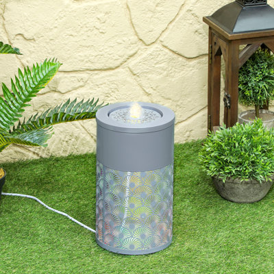 Weather Resistant Column Fountain with Lights