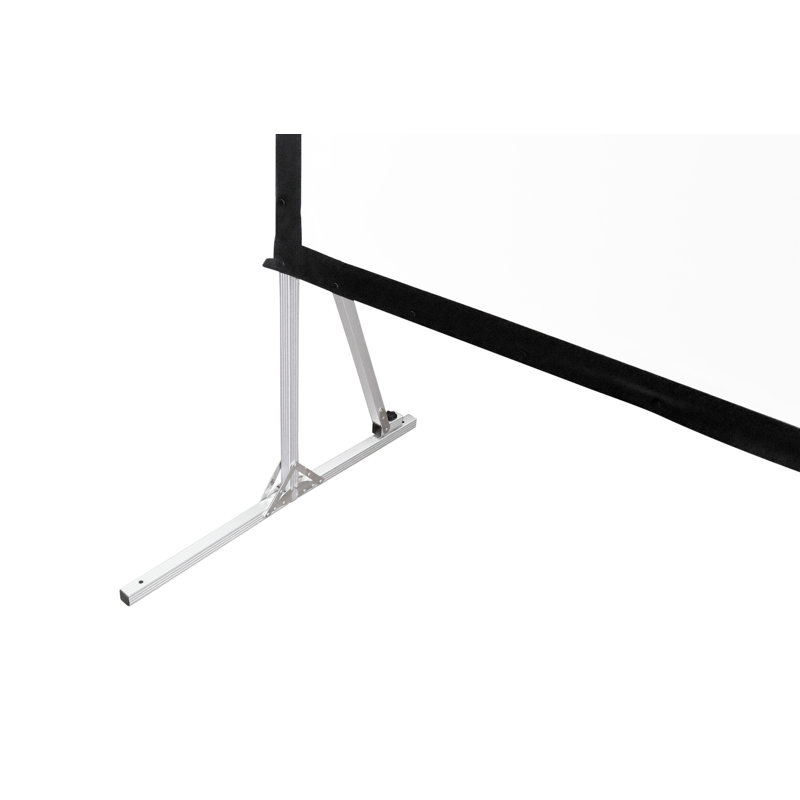 75" Black and White Portable Projection Screen with Aluminum Legs