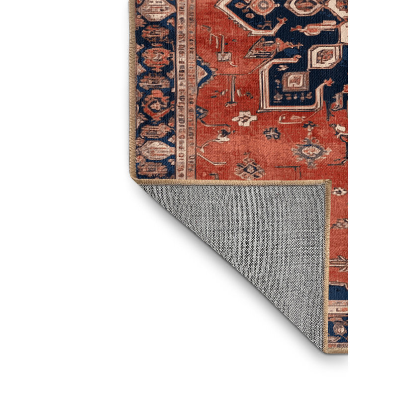 Tapis brun lavable à la machine, Rond 8 pi