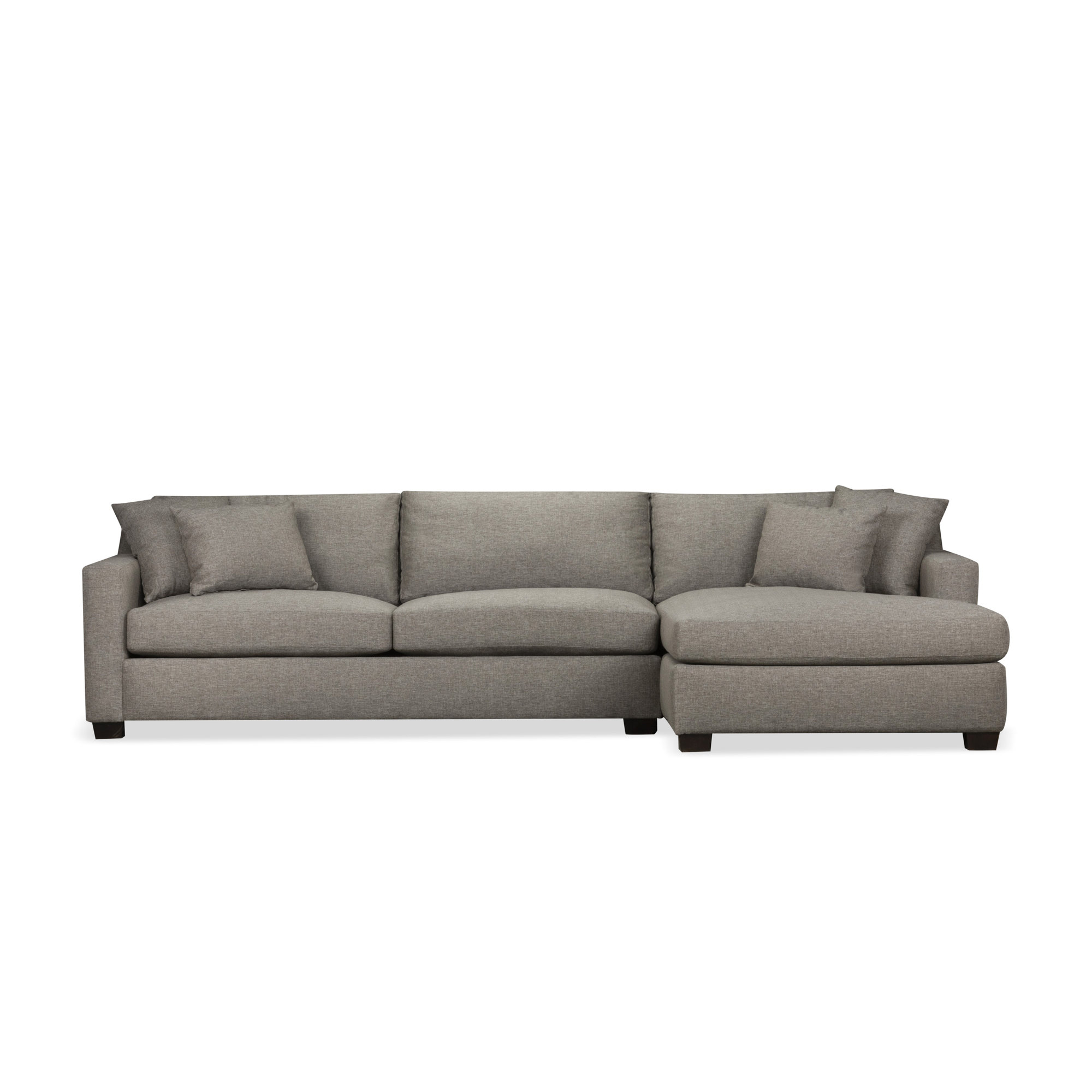  Rhodes 2 - Piece Upholstered Chaise Sectional, Drusky Charcoal Sustain® Basketweave, Right Hand Facing