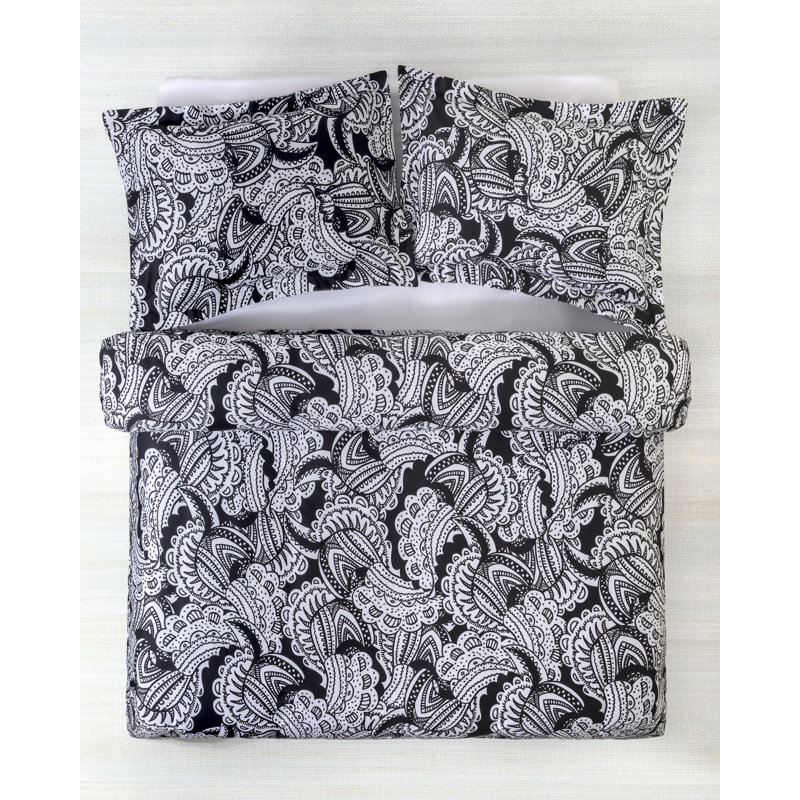 Ensemble de housse de couette en satin de coton Brooks Brothers, Housse de couette grand + 2 grandes taies décorat