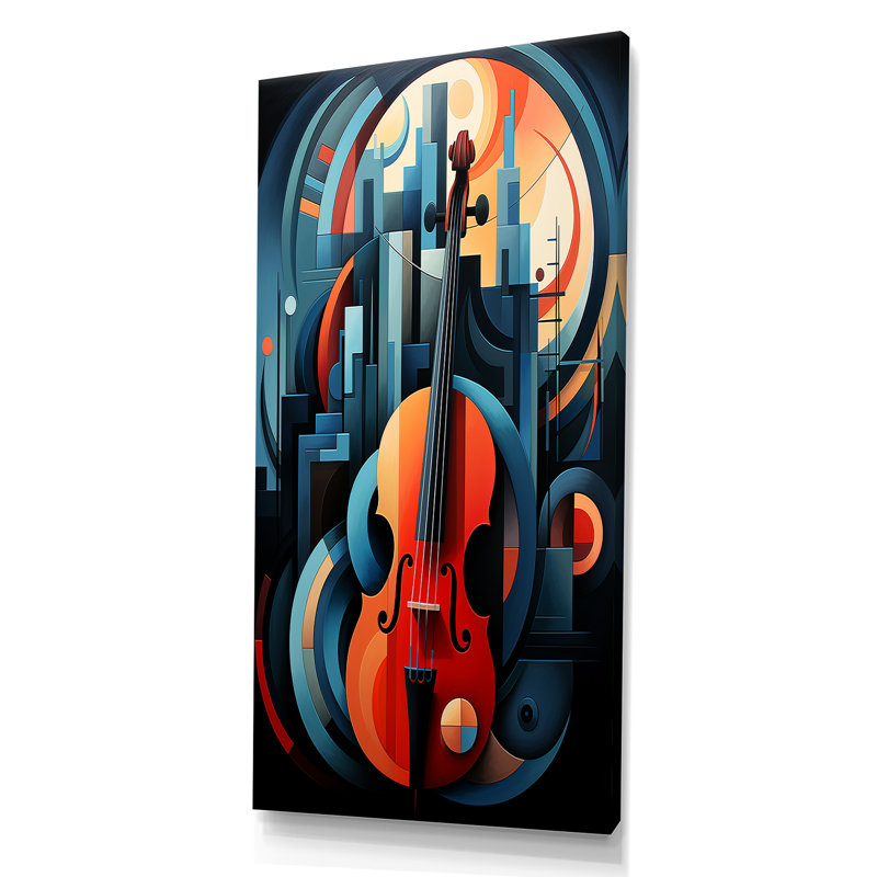 Elegant Violon Music Harmony I - musique, art mural, Toile tendue, H 60 po x l 28 po x P 1,5 po