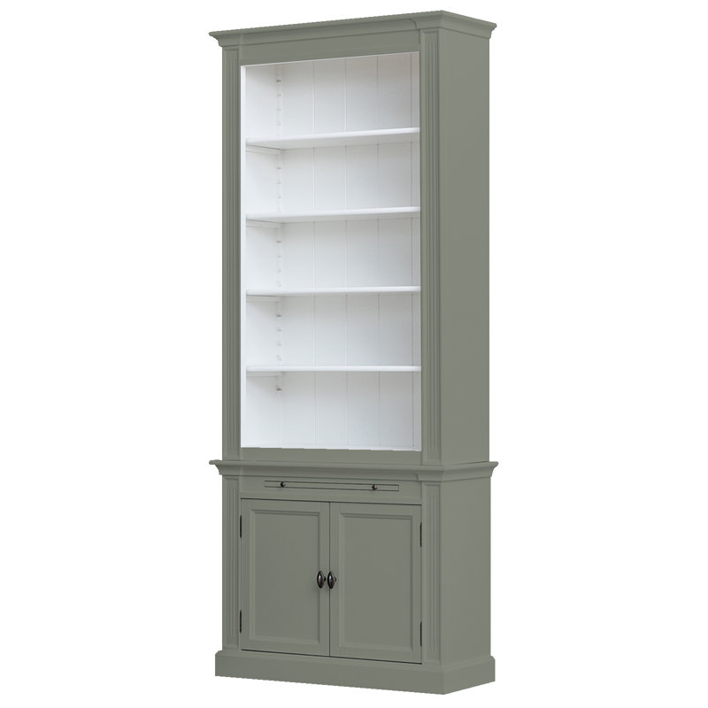 Beven 240cm H x 100cm W Library Bookcase, Light Grey