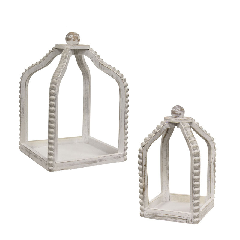 Ensemble de 2 lanternes perlées Shabby Elegance