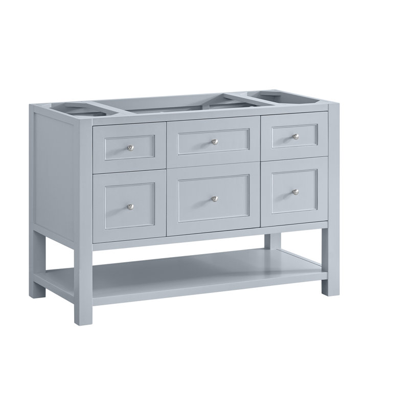 Breckenridge 48'' W Single Vanity, Victorian Silver, Serenity Blue, 8" Widespread