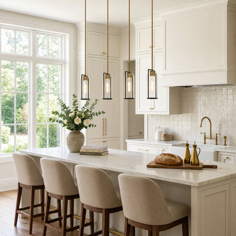 Sandrell 1-Light 12" H Gold/Black Pendant