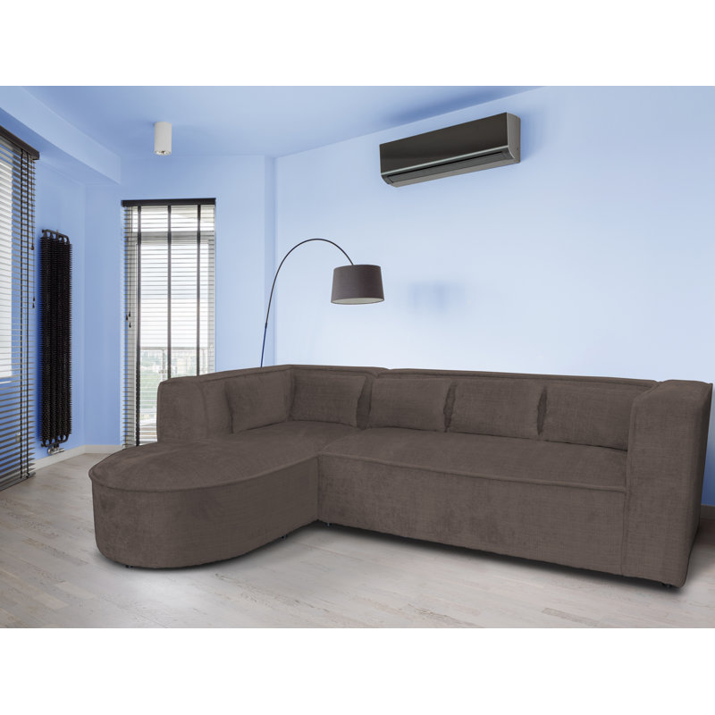 Caetana 4 Seater Corner Sofa , Left Facing, Brown