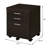 2-piece Home Office Set L-Shape Desk with File Cabinet Cappuccino