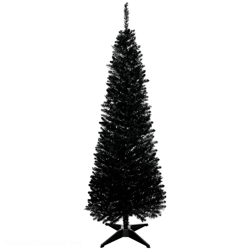 Arbre de Noël artificiel élancé avec 294 branches et support en plastique, 4.9'