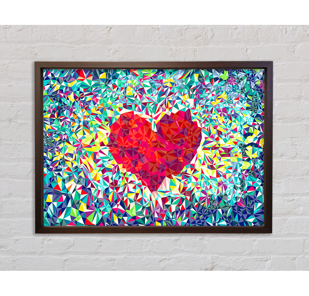 Love Heart Glass - Einzelner Bilderrahmen Kunstdrucke auf Leinwand