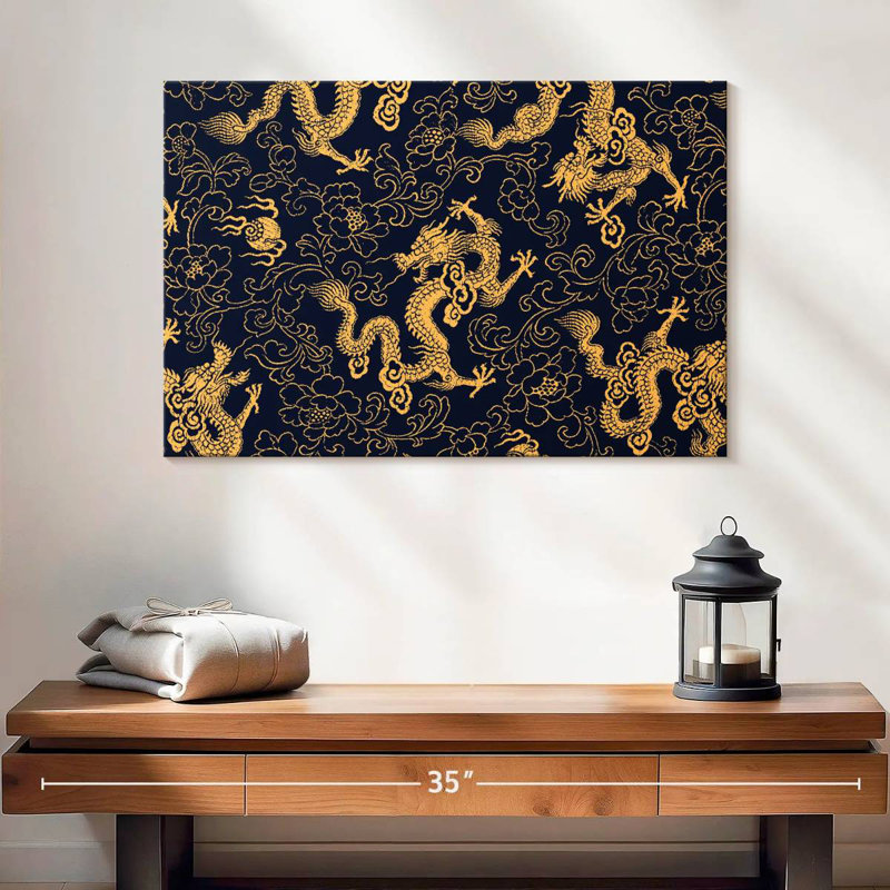 Kerner Oriental Dragons Pattern, 16" H x 24" W