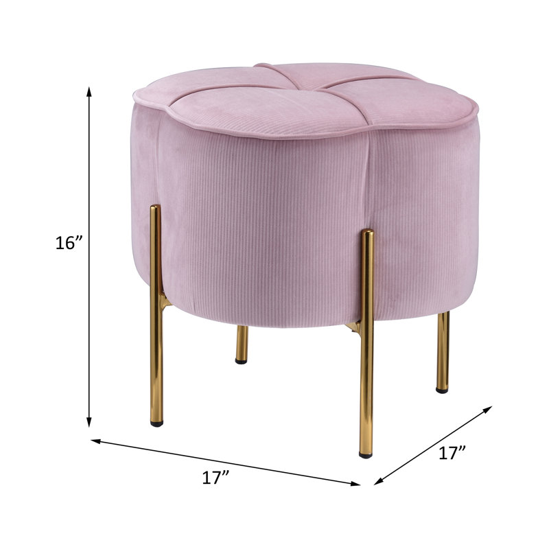 Repose-pieds standard rembourré Erhart, Velours rose
