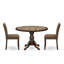 L'ensemble de table de salle à manger 3 pièces comprend une table de salle à manger avec plateau de table en marbre de sable ondulé et 2 chaises en tissu de café, en acajou-979725060-979725057-1005443615