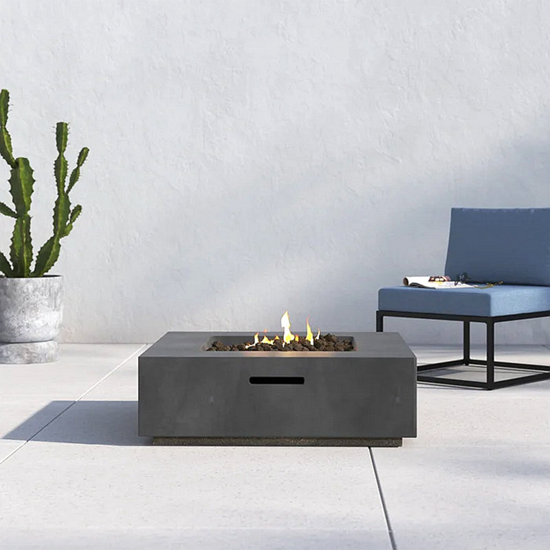 12" H Concrete Outdoor Fire Pit Table