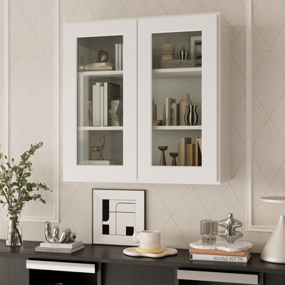 30-In W X 12-In D X 30-In H In Shaker White Plywood Ready To Assemble Wall Cabinets  With Glass