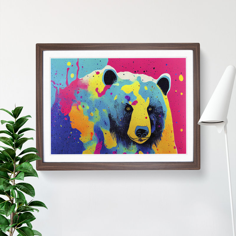 Bear Paint Splash Vol.2 - Framed Print, Walnut, 46cm H x 64cm W x 2cm D