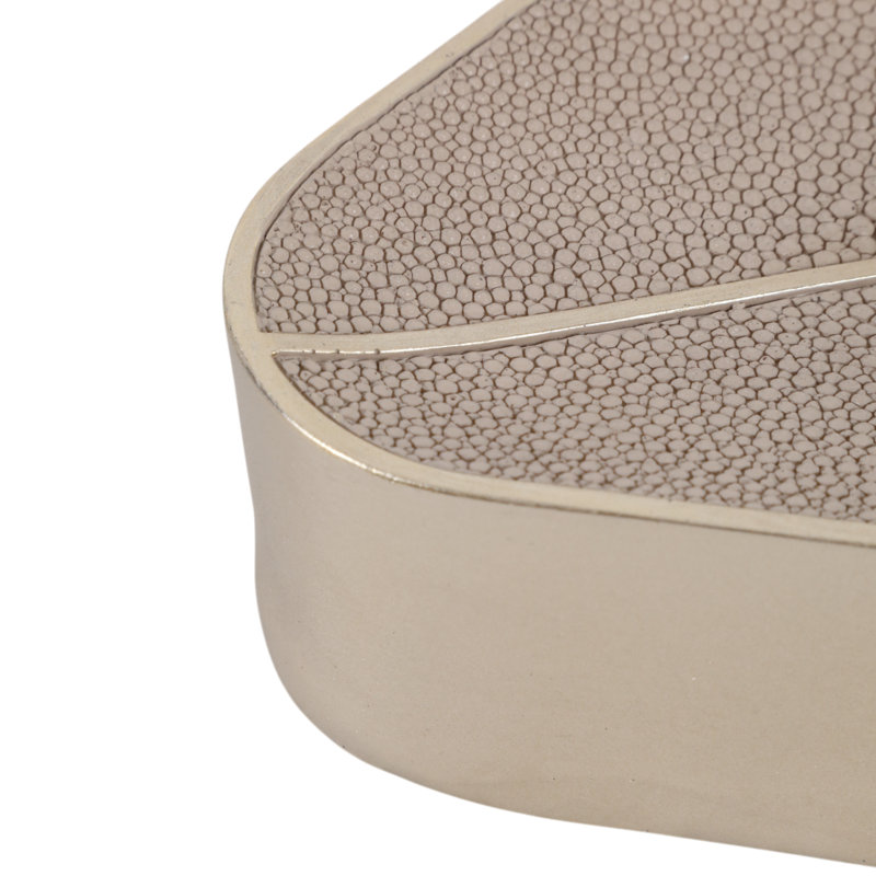 Bol décoratif triangulaire pour décoration intérieure moderne - bol décoratif fonctionnel pour commode de chambre à coucher, style tablette ou décoration de salon - beige et brun clair