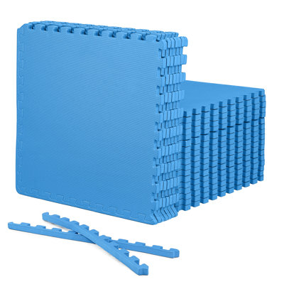 CAP Interlocking Exercise Foam Mats, 96 sq. ft. Diamond, TATAMI, T-Pattern 3/4-Inch Thickness Tiles