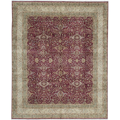 Hand-Knotted High-Quality Red and Gold Area Rug