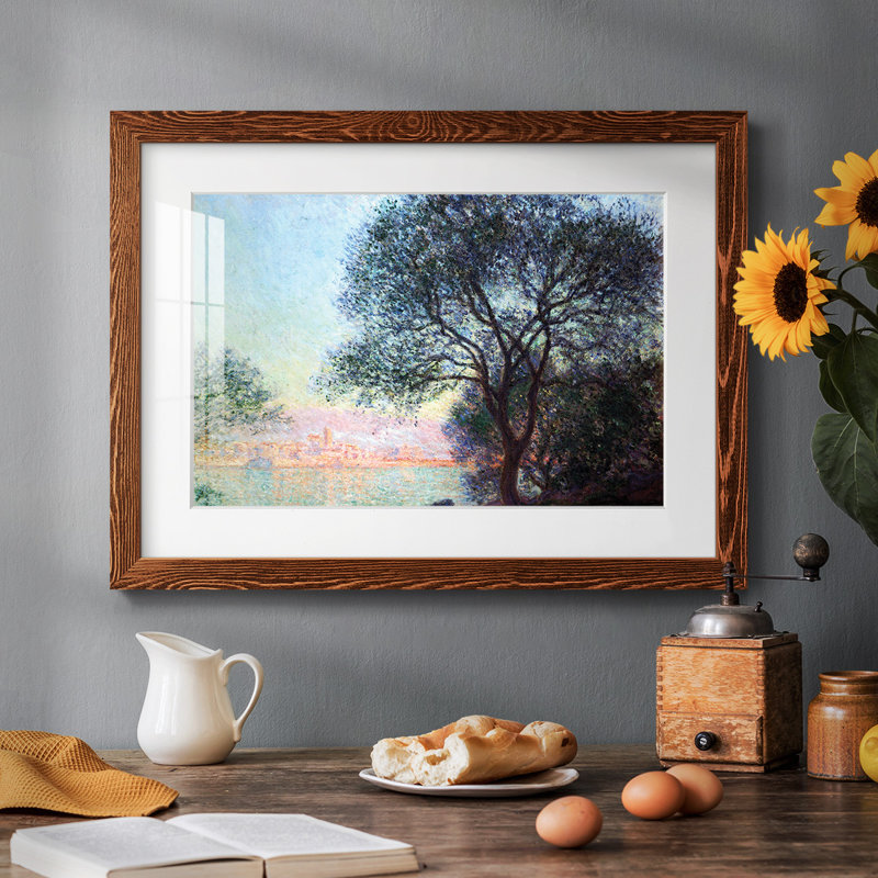 «Antibes Seen From La Salis» par Monet, reproduction d'art sur papier, Cadre érable, H 14 po x l 20 po x P 1,5 po